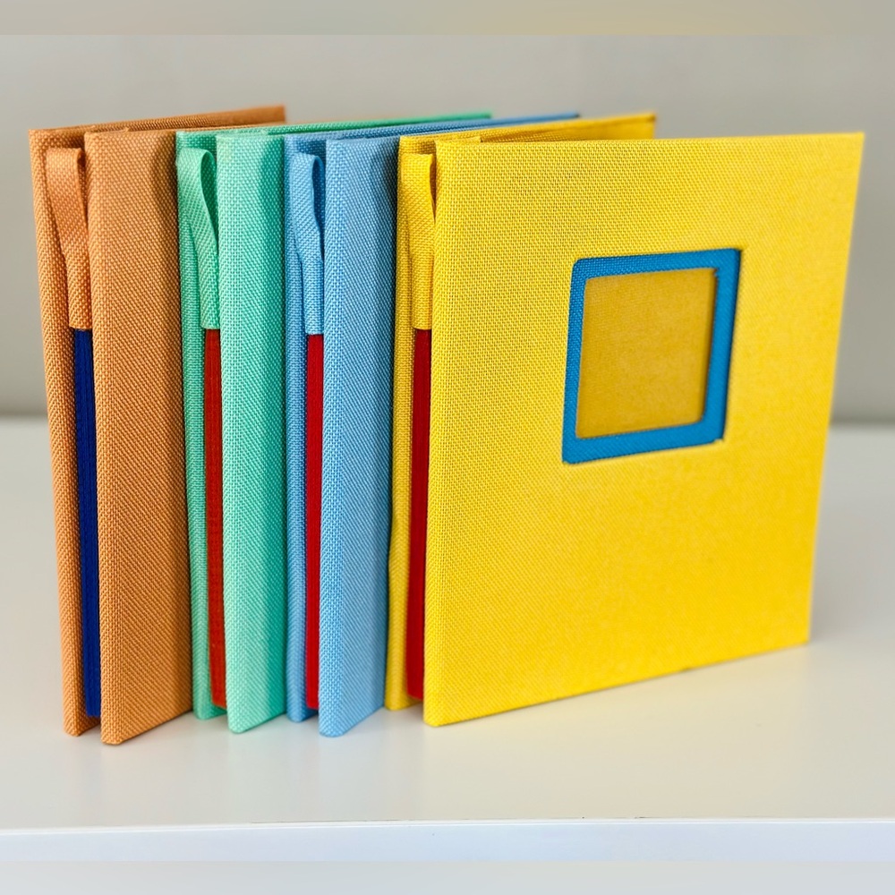 Bright and colorful mini photo album set